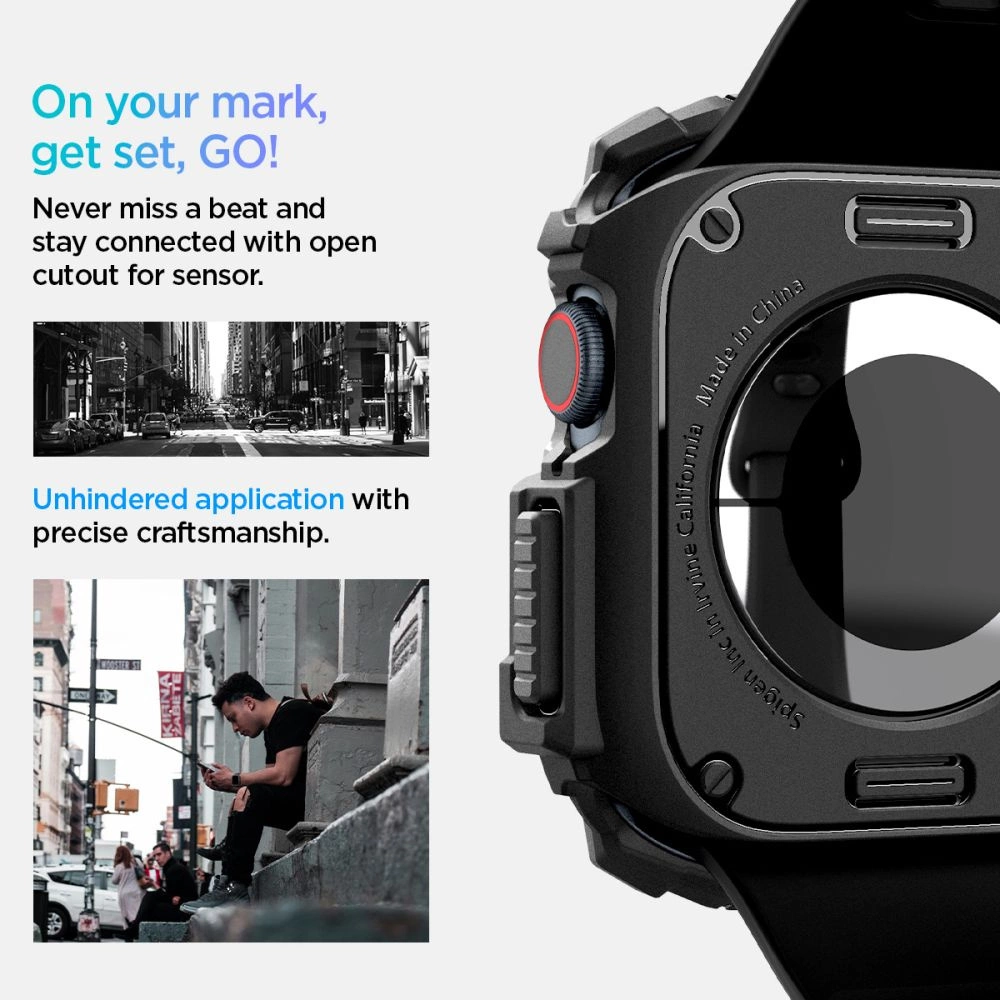 Spigen Rugged Armor dėklas Apple Watch 10 (42 mm) – juodas - Image 12