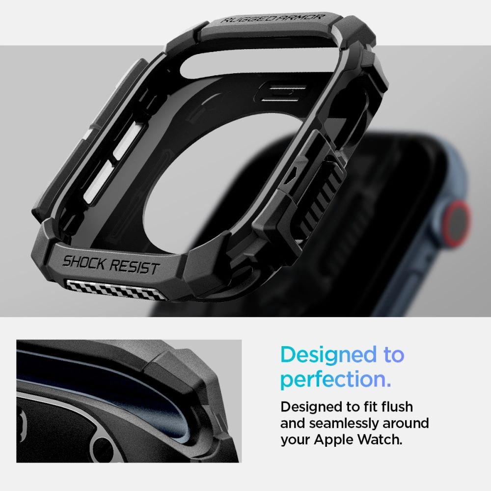 Spigen Rugged Armor dėklas Apple Watch 10 (42 mm) – juodas - Image 13