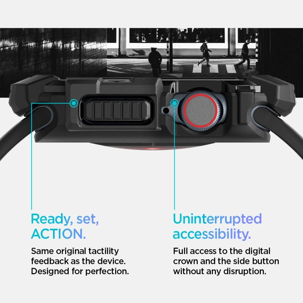 Spigen Rugged Armor dėklas Apple Watch 10 (42 mm) – juodas - Image 14