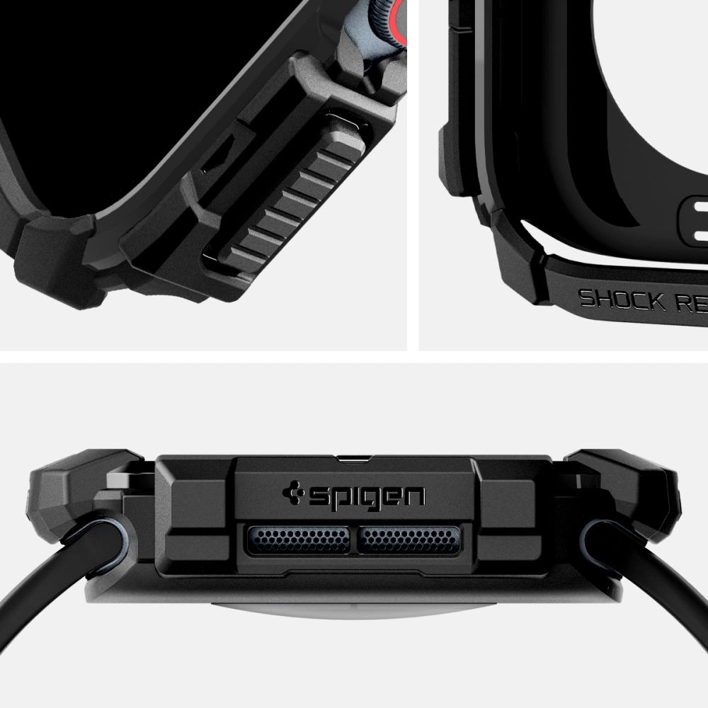 Spigen Rugged Armor dėklas Apple Watch 10 (42 mm) – juodas - Image 9
