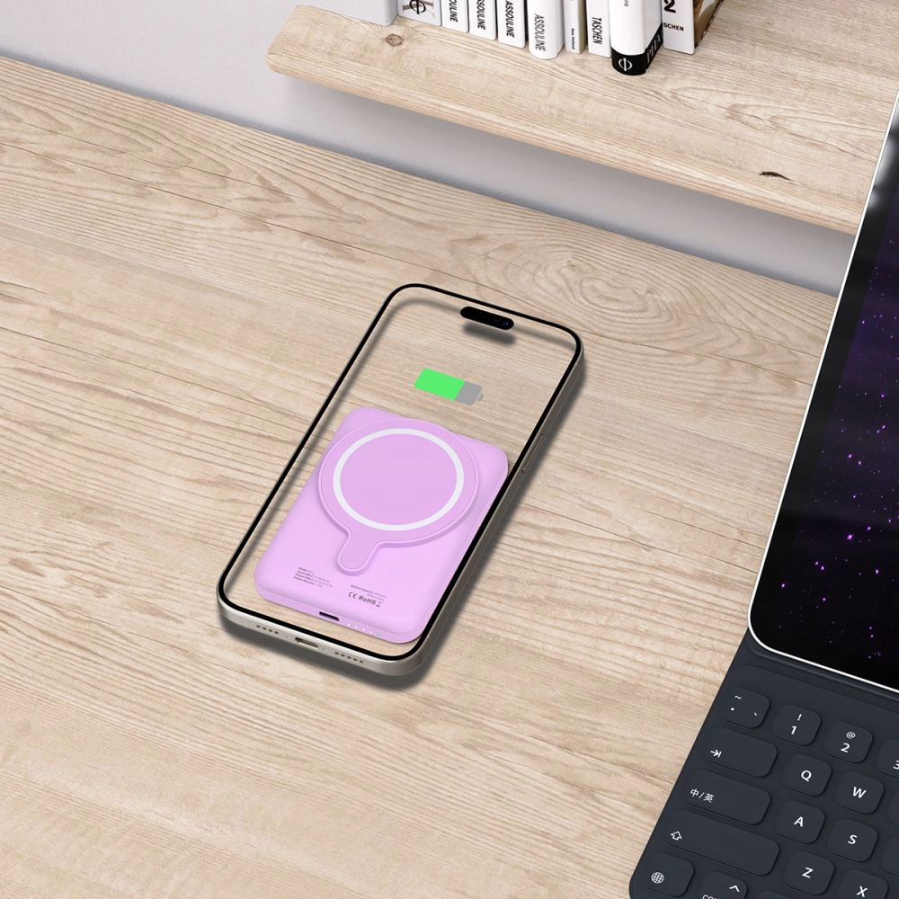 Tech-Protect LifeMag MagSafe išorinė baterija PB10 5000 mAh – rožinė - Image 7