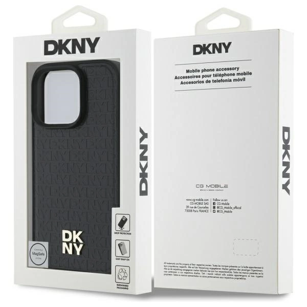 DKNY Repeat Pattern Stack Logo MagSafe dėklas iPhone 16 Pro - juodas - Image 8