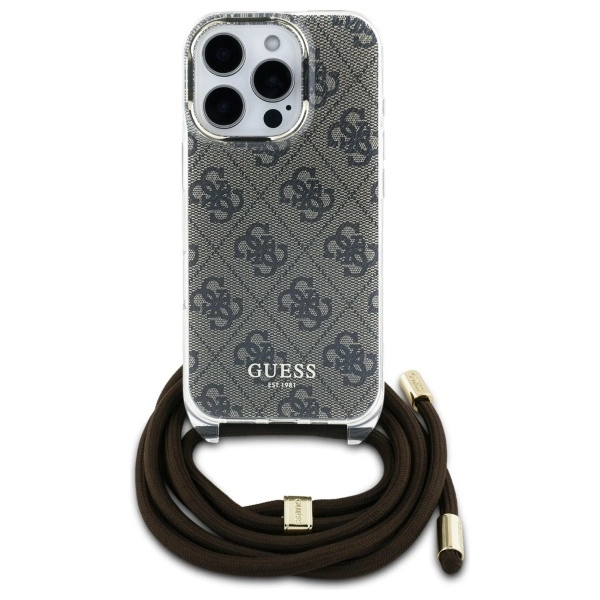 Guess Crossbody Cord 4G Print dėklas iPhone 16 Pro Max - rudas - Image 2
