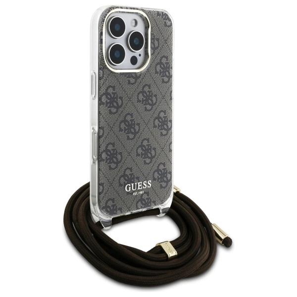 Guess Crossbody Cord 4G Print dėklas iPhone 16 Pro Max - rudas - Image 3