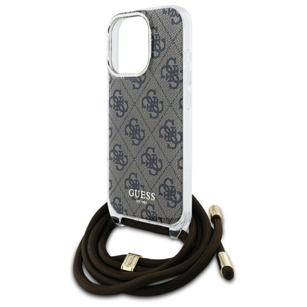 Guess Crossbody Cord 4G Print dėklas iPhone 16 Pro Max - rudas - Image 5