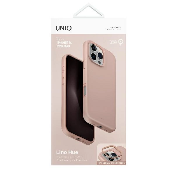 Uniq Lino Hue Magclick įkrovimo dėklas iPhone 16 Pro - rožinis - Image 6