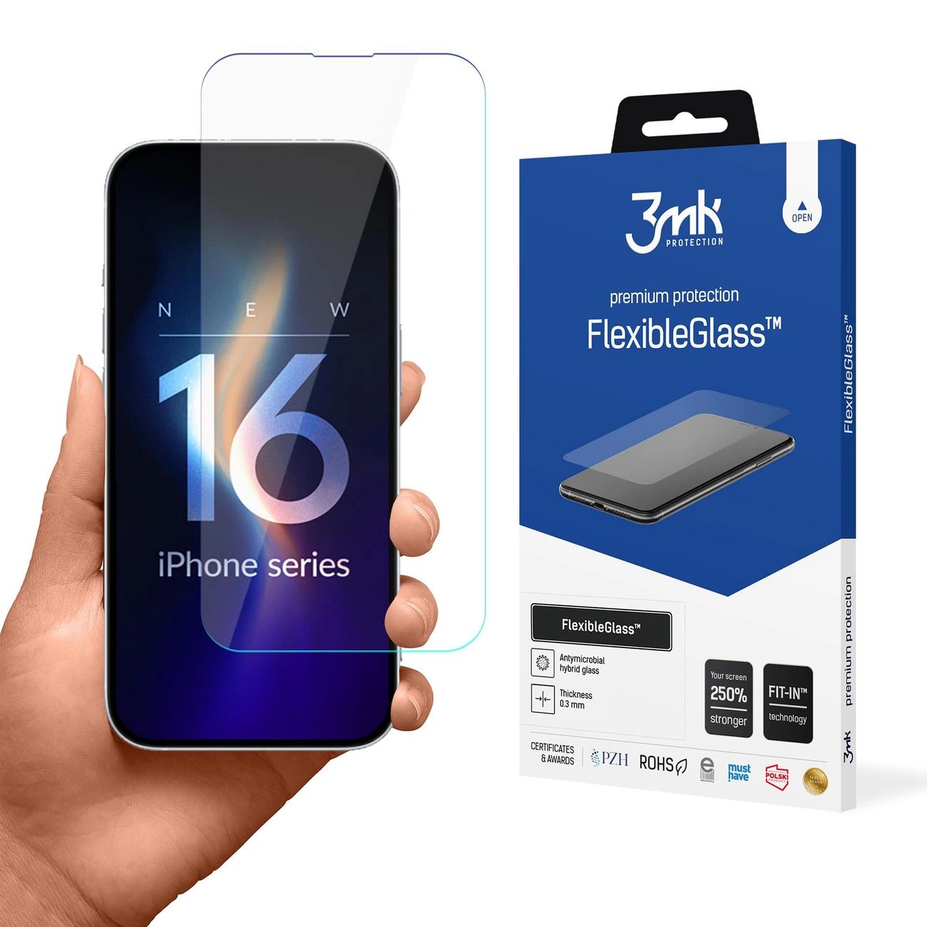Hybrid glass 3mk FlexibleGlass for iPhone 16