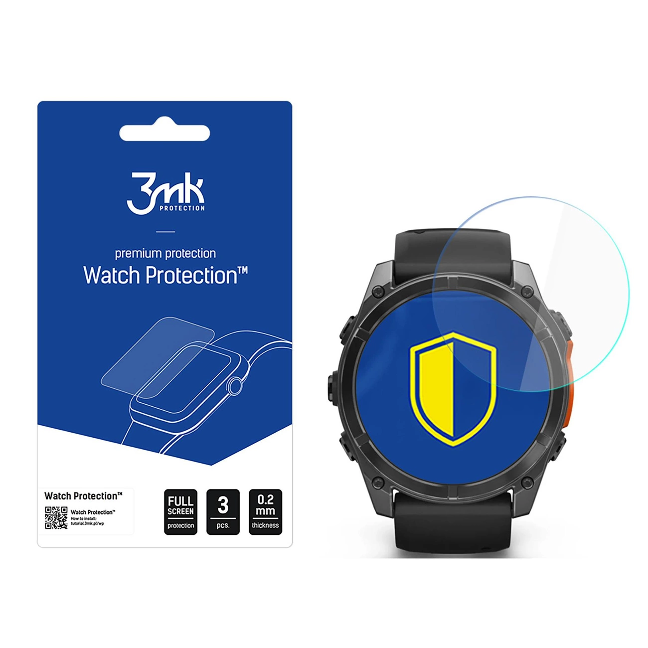 Hybrid Glass 3mk Watch Protection FlexibleGlass for Garmin Fenix 8 Amoled 51mm