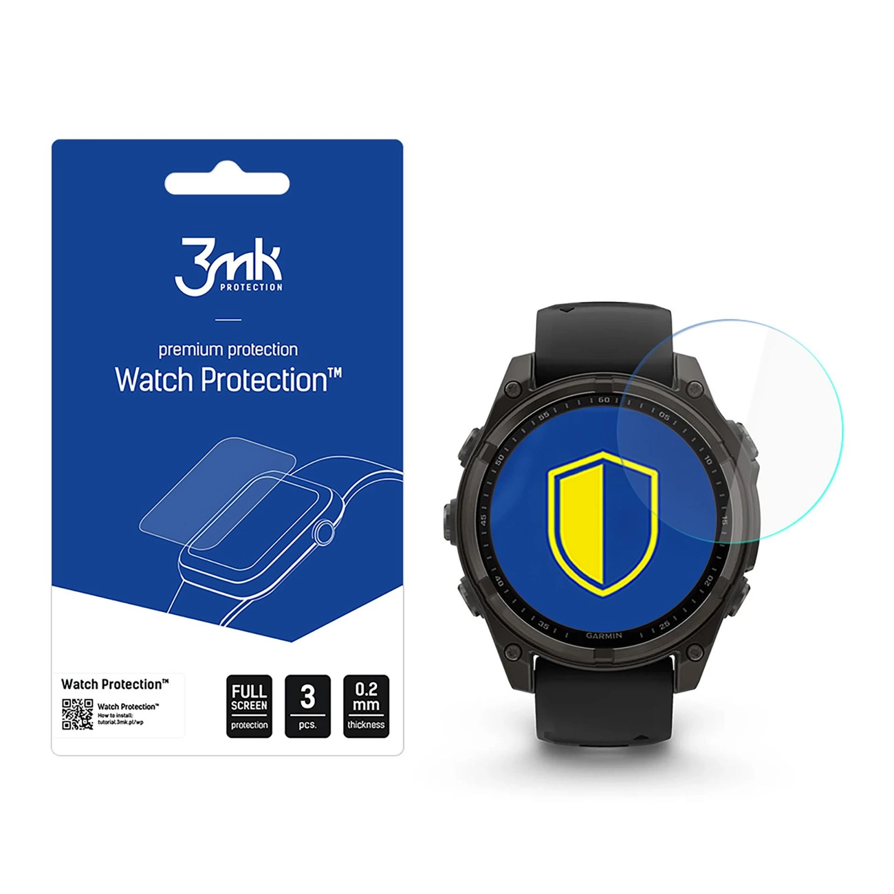 Hybrid Glass 3mk Watch Protection FlexibleGlass for Garmin Fenix 8 Solar/Sapphire 47mm