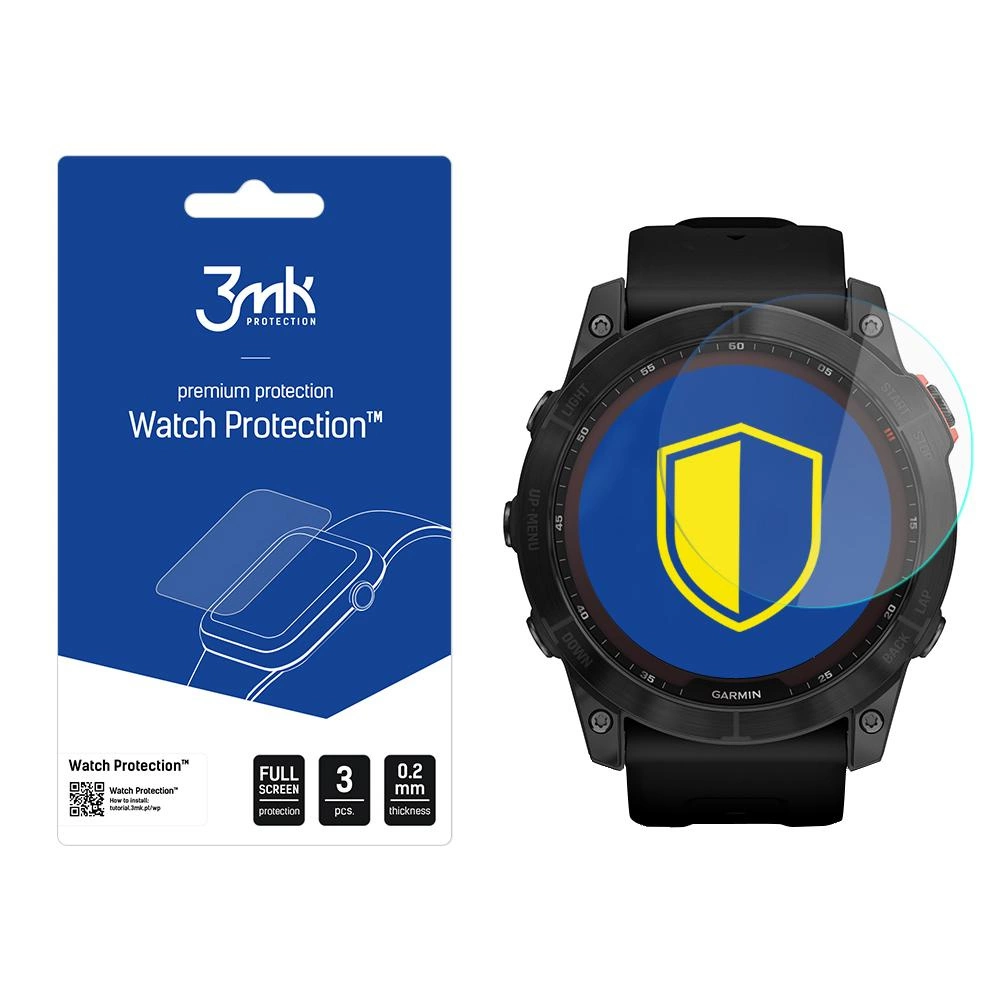 Tempered Glass 3mk Watch Protection FlexibleGlass for Garmin Fenix 7X (51mm)