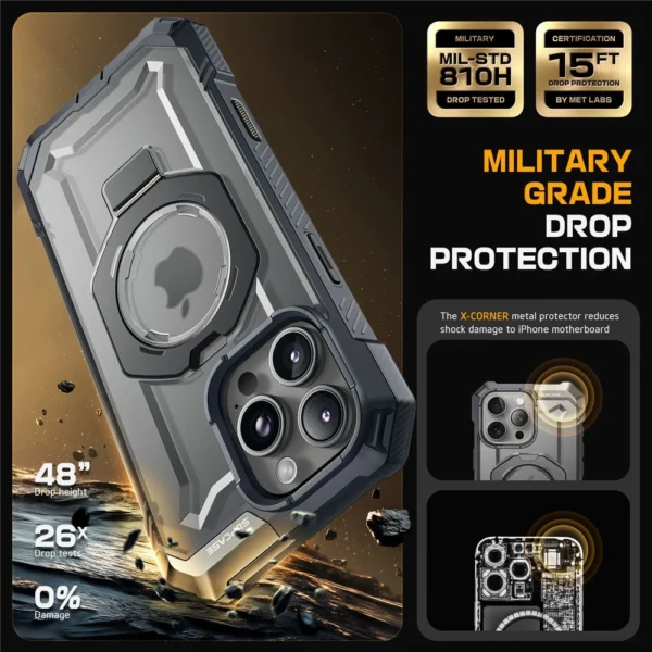 Supcase UB Grip Mag dėklas su MagSafe iPhone 16 Pro Max – pilkas - Image 4