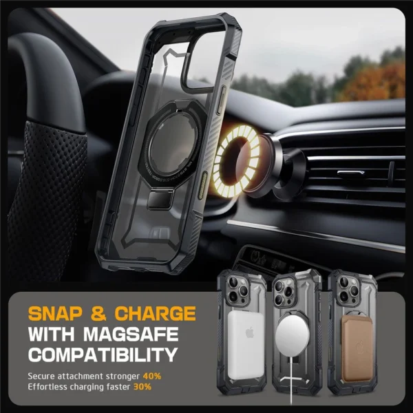 Supcase UB Grip Mag dėklas su MagSafe iPhone 16 Pro Max – pilkas - Image 7