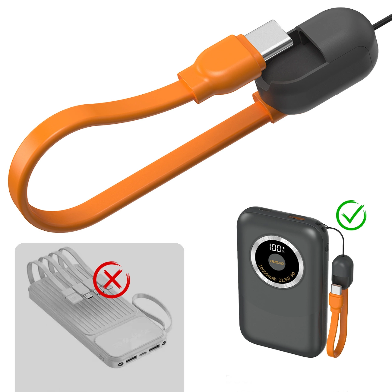 Powerbank Dudao K21 Mini 10000 mAh 22,5W USB-A / USB-C – pilkas - Image 2