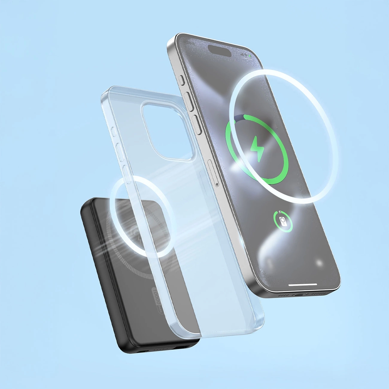 Powerbank Dudao K14S+ 10000 mAh 20W USB-A / USB-C / MagSafe su stoveliu – juodas - Image 3