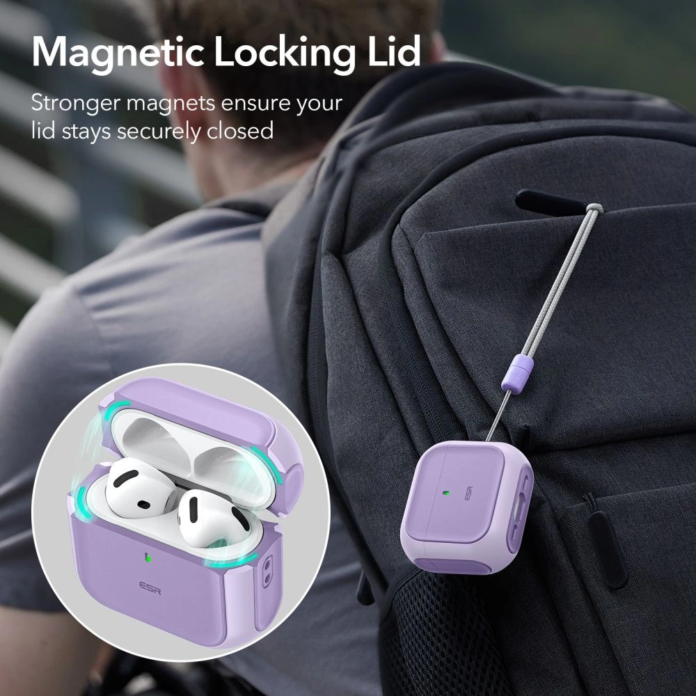 ESR Orbit Halolock MagSafe dėklas Apple AirPods 4 – violetinis - Image 2