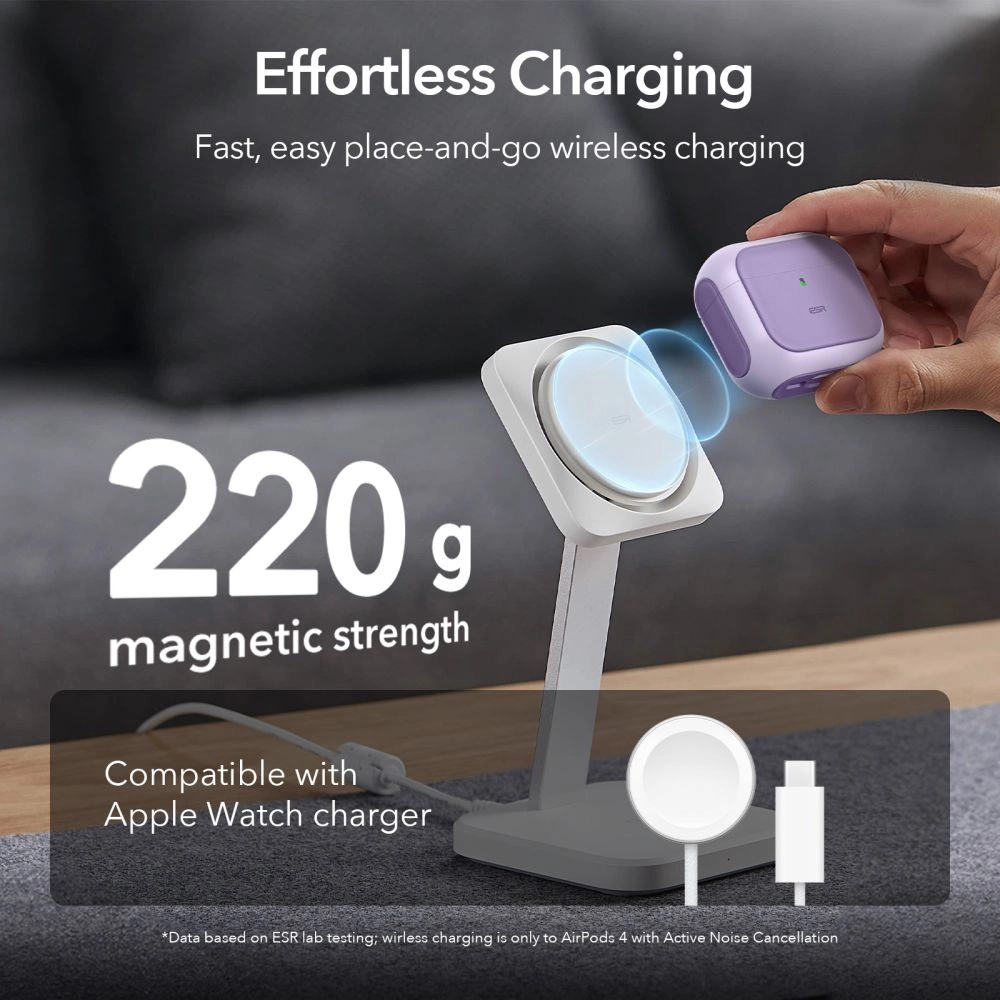ESR Orbit Halolock MagSafe dėklas Apple AirPods 4 – violetinis - Image 3