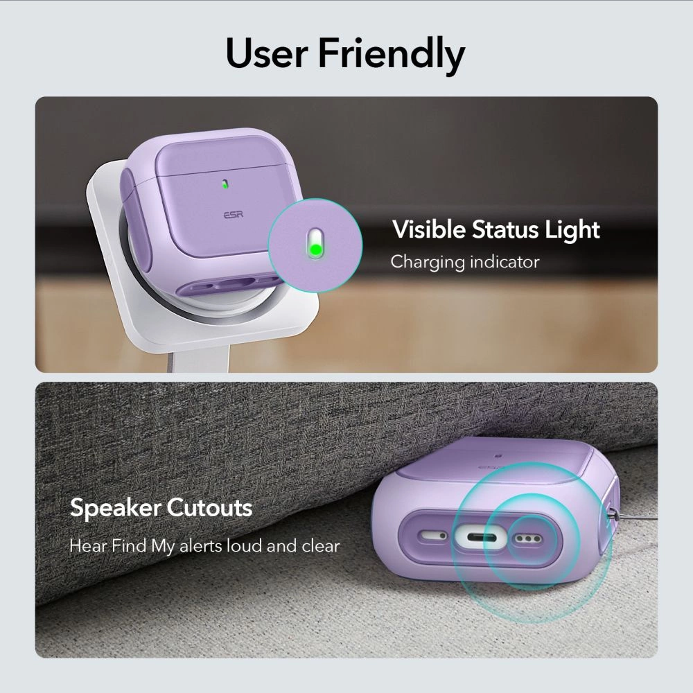 ESR Orbit Halolock MagSafe dėklas Apple AirPods 4 – violetinis - Image 7