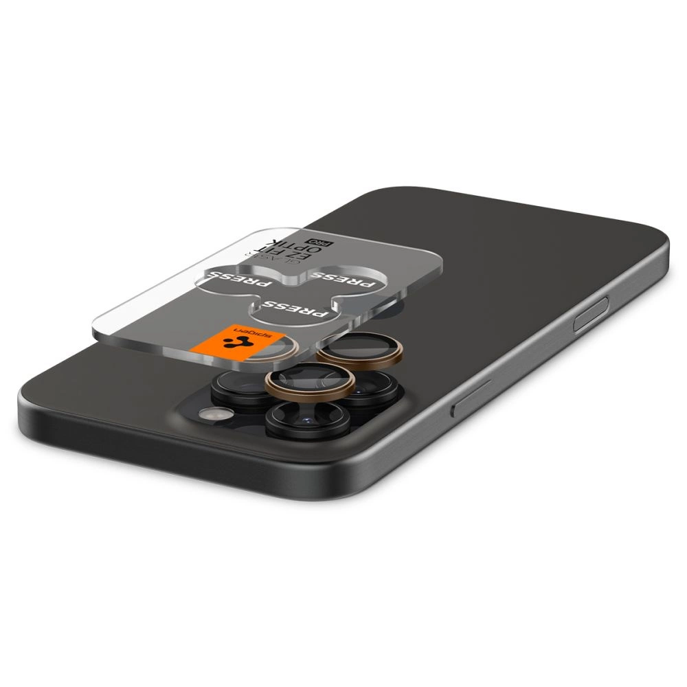 Spigen Optik Pro GLAS.TR „EZ FIT“ kameros apsauga 2 vnt. iPhone 16 Pro / Pro Max – ruda - Image 3
