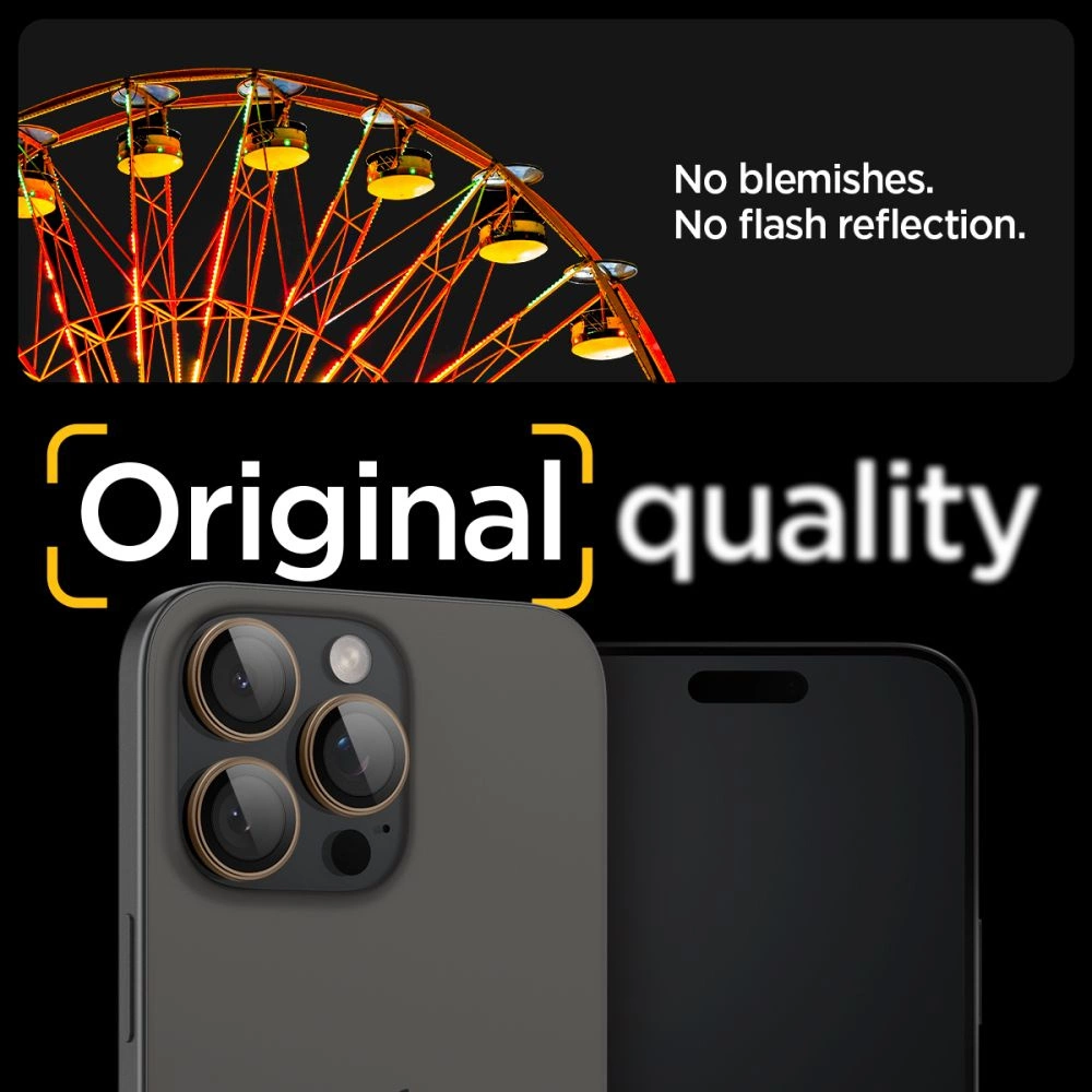 Spigen Optik Pro GLAS.TR „EZ FIT“ kameros apsauga 2 vnt. iPhone 16 Pro / Pro Max – ruda - Image 7