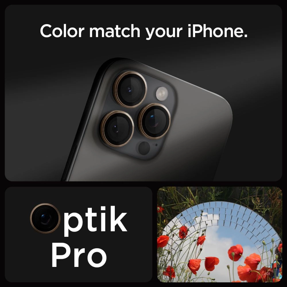 Spigen Optik Pro GLAS.TR „EZ FIT“ kameros apsauga 2 vnt. iPhone 16 Pro / Pro Max – ruda - Image 8