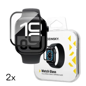 Wozinsky Full Glue Tempered Glass with Black Frame for Apple Watch 46mm (2 pcs.)