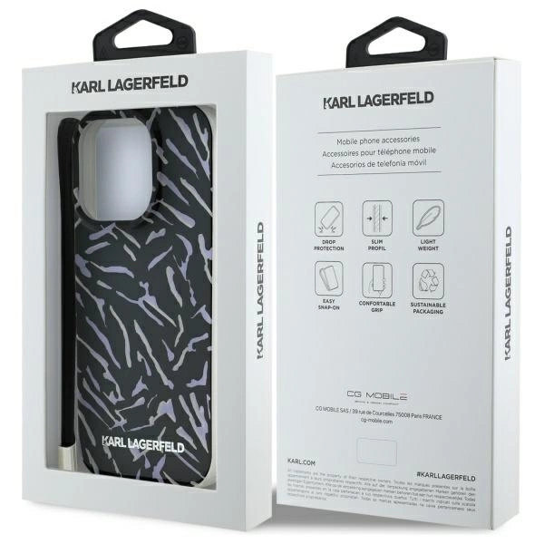Karl Lagerfeld Zebra su virve iPhone 16 Pro dėklas – violetinis - Image 7