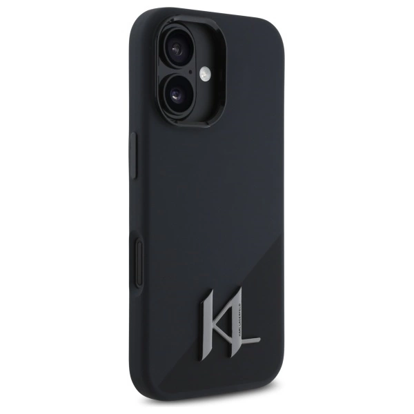 Karl Lagerfeld Silikoninis Shadow metalinis inicialas MagSafe iPhone 16 dėklas – juodas - Image 4