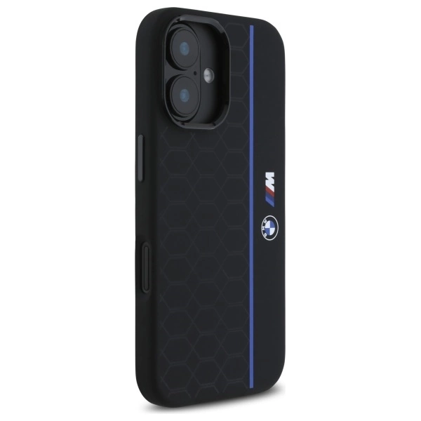 BMW Silicone Hexagon Blue Line MagSafe dėklas iPhone 16 – juodas - Image 4