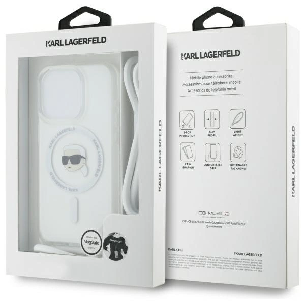 Karl Lagerfeld Crossbody IML Karl galvos MagSafe dėklas iPhone 16 Pro – permatomas - Image 7