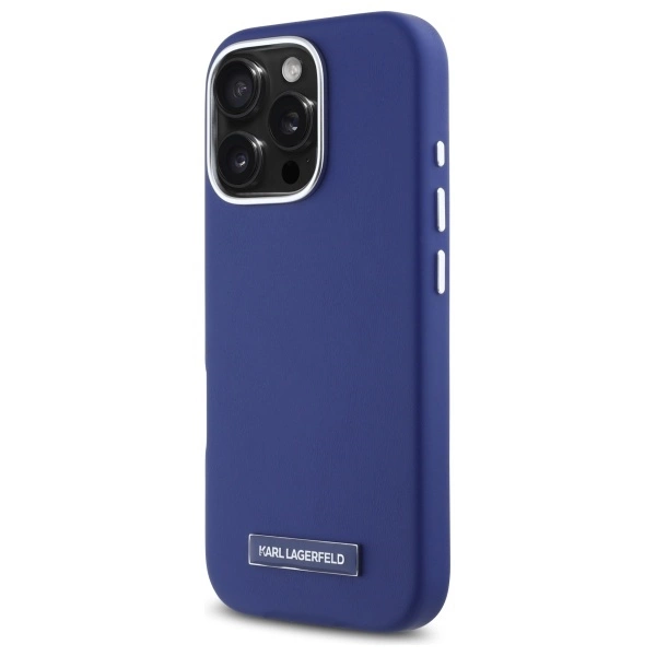 Karl Lagerfeld FW metalinė plokštelė MagSafe dėklas iPhone 16 Pro Max – mėlynas - Image 2