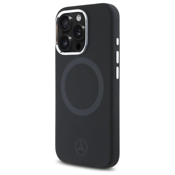 Mercedes silikoninis toninis logotipas MagSafe dėklas iPhone 16 Pro – juodas - Image 2