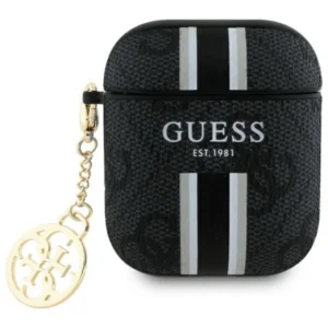 Guess GUA2P4RPSK AirPods 1/2 cover black/black 4G Printed Stripes Charm