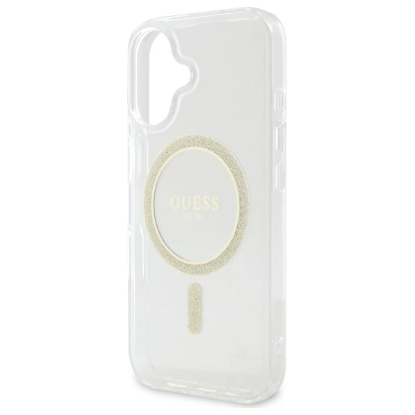 Guess GUHMP16MHFGERET iPhone 16 Plus 6.7” kietas dėklas – permatomas IML Glitter Circle MagSafe - Image 6