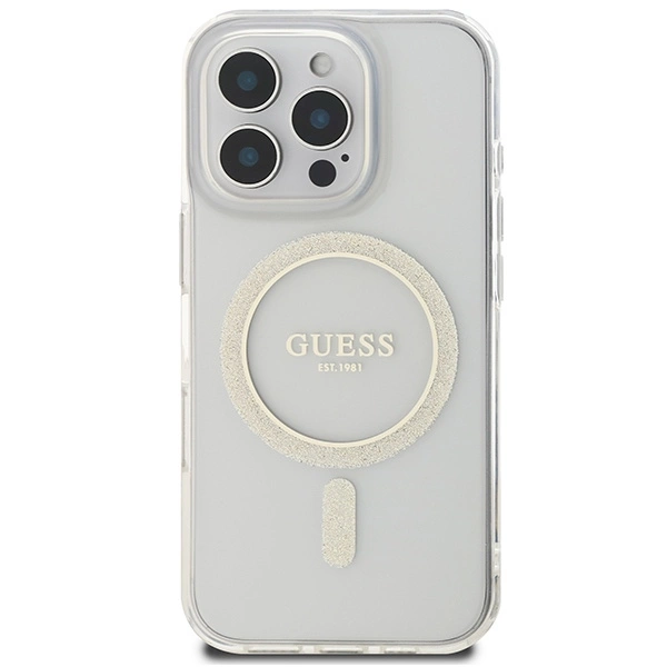 Guess IML Glitter Circle MagSafe dėklas iPhone 16 Pro Max – permatomas - Image 3