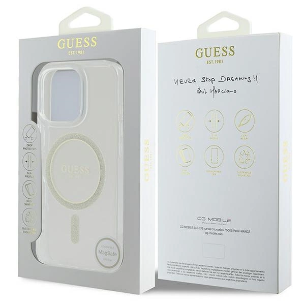 Guess IML Glitter Circle MagSafe dėklas iPhone 16 Pro Max – permatomas - Image 8