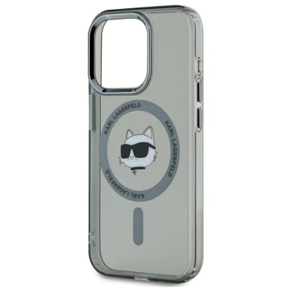 Karl Lagerfeld KLHMP15XHLSCHK iPhone 15 Pro Max 6.7” kietas dėklas – juodas/juodas IML Metal Choupette Head MagSafe - Image 3
