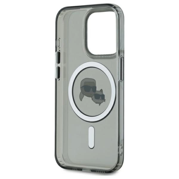 Karl Lagerfeld KLHMP15XHLSKCK iPhone 15 Pro Max 6.7” kietas dėklas – juodas/juodas IML Metal Karl & Choupette Head MagSafe - Image 7