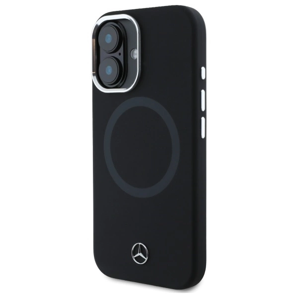 Mercedes MEHMP16S23SUTTK iPhone 16 6.1” kietas dėklas – juodas/juodas silikoninis toninis logotipas MagSafe - Image 2