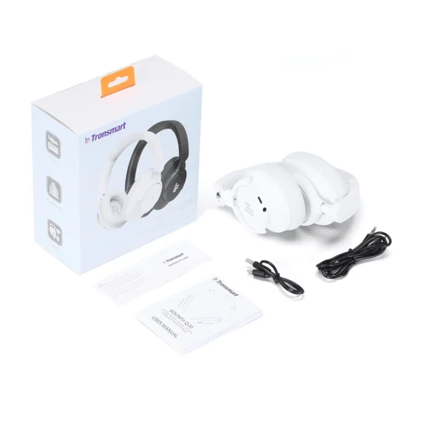 Tronsmart Sounfii Q20 ANC Over-Ear Bluetooth 5.3 ausinės - baltos - Image 7