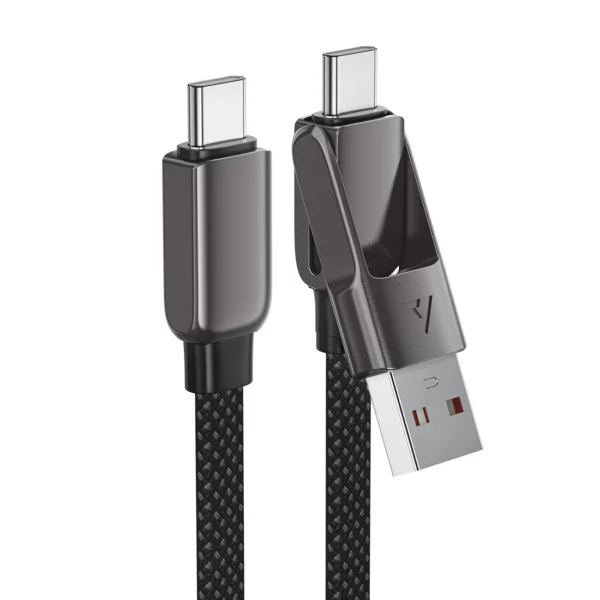 Acefast C13-05 USB-C - USB-A / USB-C laidas 480Mb/s 3A 0.2m - juodas - Image 4