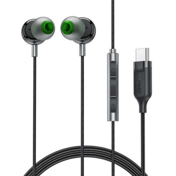 Acefast L5 laidinės ausinės į ausį USB-C 1.2m - juodos - Image 2