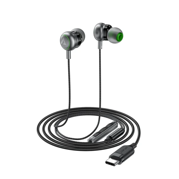 Acefast L5 laidinės ausinės į ausį USB-C 1.2m - juodos - Image 4