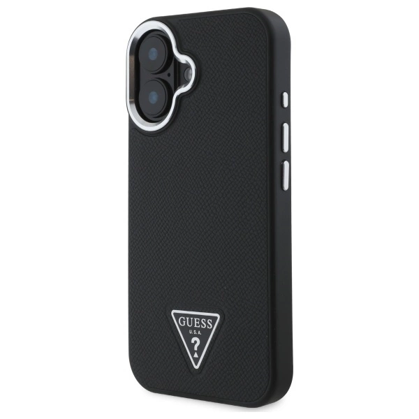 Guess GUHMP16MPGTSPSK iPhone 16 Plus 6.7” kietas dėklas black/black Grained Triangle MagSafe - Image 2
