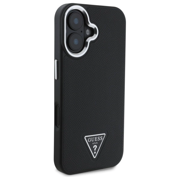 Guess GUHMP16MPGTSPSK iPhone 16 Plus 6.7” kietas dėklas black/black Grained Triangle MagSafe - Image 4