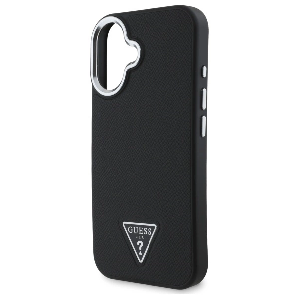 Guess GUHMP16MPGTSPSK iPhone 16 Plus 6.7” kietas dėklas black/black Grained Triangle MagSafe - Image 6