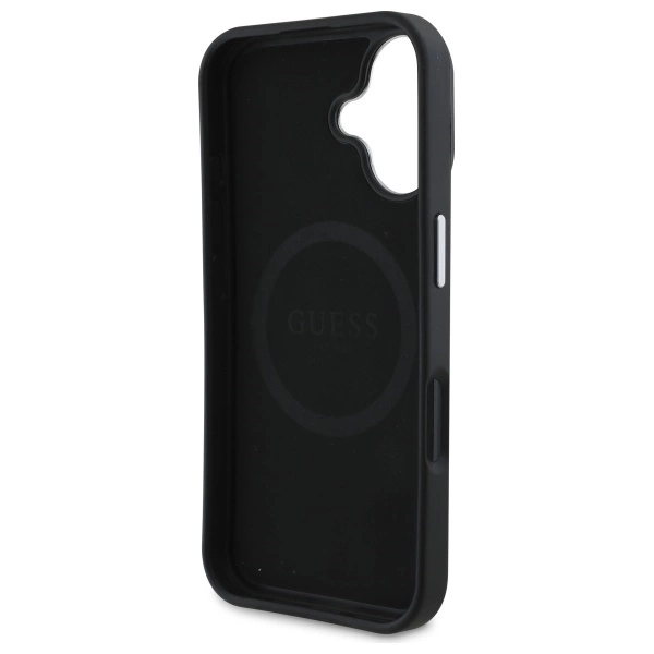 Guess GUHMP16MPGTSPSK iPhone 16 Plus 6.7” kietas dėklas black/black Grained Triangle MagSafe - Image 7