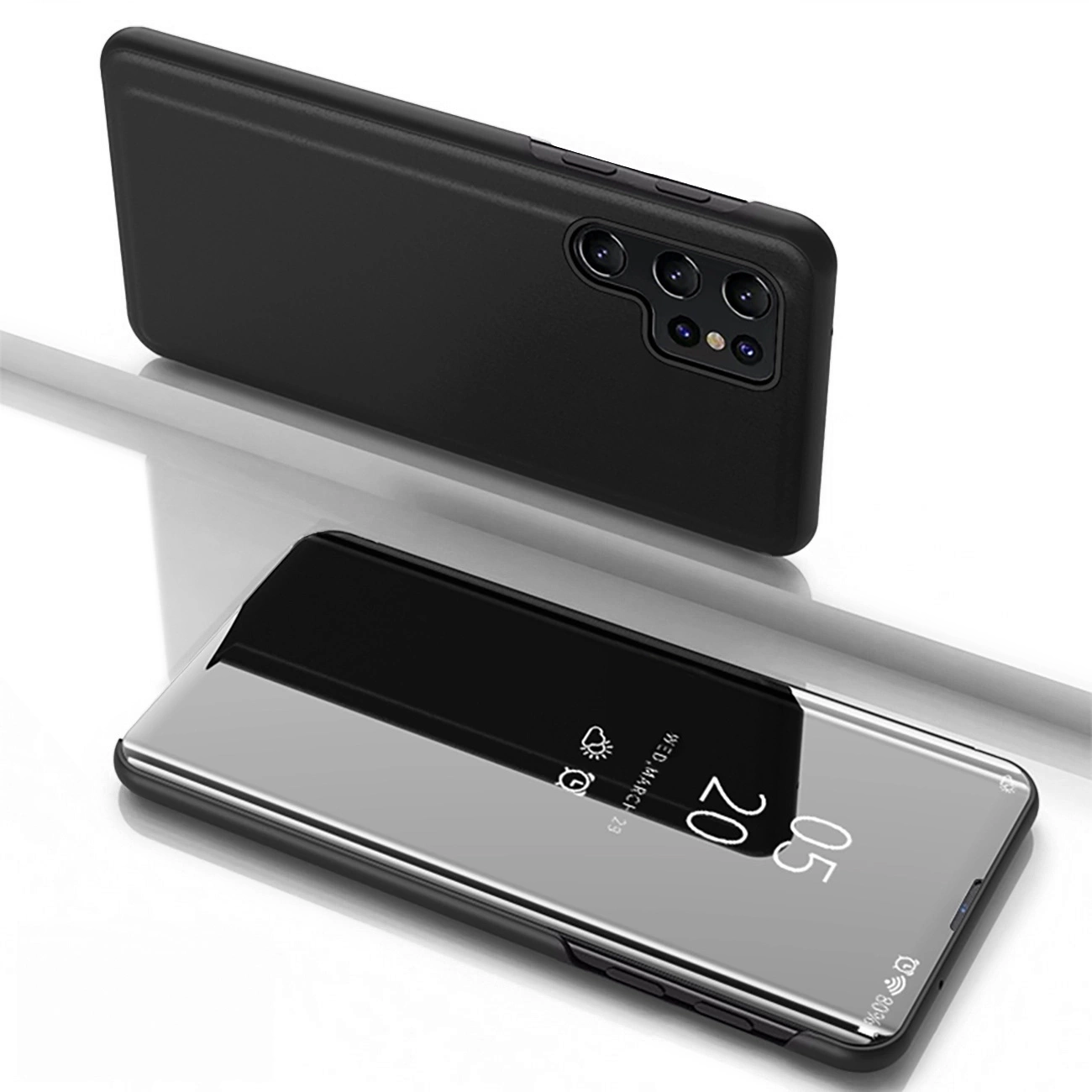 Clear View Case for Samsung Galaxy S25 Ultra Flip Cover - Black
