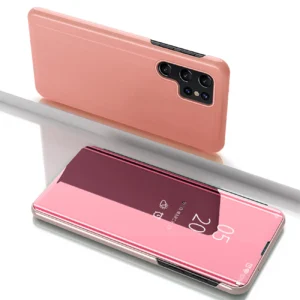 Clear View Case for Samsung Galaxy S25 Ultra Flip Cover - Pink