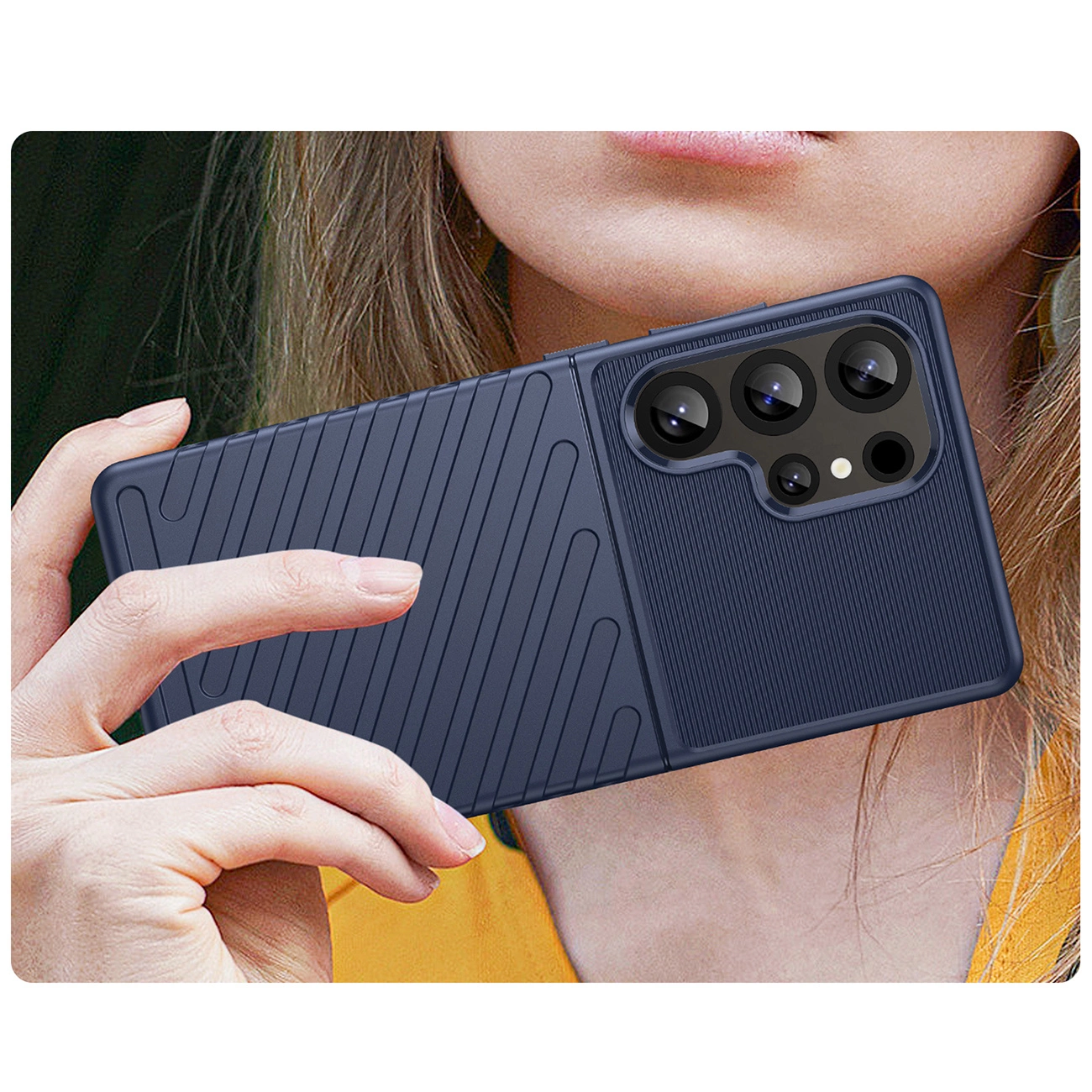 Thunder dėklas Samsung Galaxy S25 Ultra silikoninis šarvuotas dėklas – mėlynas - Image 6