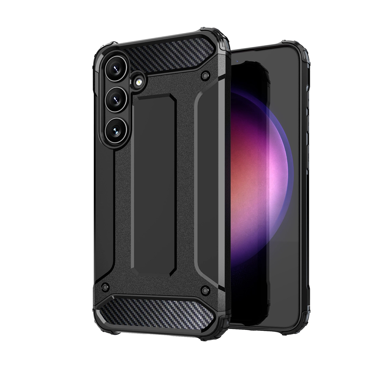 Hybrid Armor dėklas Samsung Galaxy S24 FE šarvuotas hibridinis dėklas – juodas - Image 2